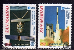 REPUBBLICA DI SAN MARINO 1991 EUROPA UNITA CEPT SERIE COMPLETA COMPLETE SET USATA USED OBLITERE' - Gebraucht