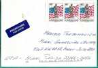 LUXEMBOURG - 2002 COVER To MIAMI - Tied By Trio Of Yvert # 1061 - American Soldier And USA Flag - Covers & Documents