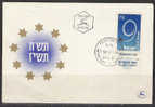 S747.-.ISRAEL .-. 1957 .-.SCOTT # : 128 .-. FDC .-. JET PLANE AND " 9 " - TEUFA CANCEL. - Brieven En Documenten