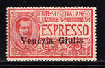 T)1918,AUSTRIA,SCN NE1,SPECIAL DELIVERY STAMP OF ITALY OF 1903 OVERPRINTED,MINT,TONING ODTS,ISSUED IN TRIESTE,WMK,PERF.1 - Oblitérés