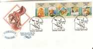 AUSTRALIA FDC THE MAN FROM SNOWY RIVER HORSE SET OF 5 STAMPS SE-TENANT  DATED 24-06-1987 CTO SG? READ DESCRIPTION !! - Lettres & Documents