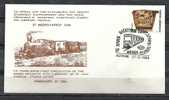 GREECE ENVELOPE    (A0662) 115 YEARS SINCE FIRST CIRCULATION OF THE GREEK RAILWAYS  -  ATHENS  27.2.1984 - Affrancature E Annulli Meccanici (pubblicitari)