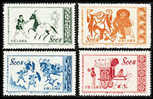 China 1953 S6 Dunhuang Murals Stamps Martial Horse Ox Cart Fighting Performer Archery - Unused Stamps