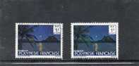 POLYNESIE Française : BORA-BORA : Paysage De La Polynésie - 2 Couleurs De Fond Différentes - Used Stamps