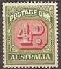 AUSTRALIA - 1952 4d  Postage Due, Watermark C/A. Scott J75. MNH ** - Segnatasse