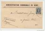 CP Service Commune De Nimy (dernier Avertissement Avant Poursuites) Obl. Nimy 1928  >> - Brieven En Documenten