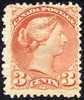 Canada #37a Mint Hinged 3c Rose Victoria From 1871 - Nuevos