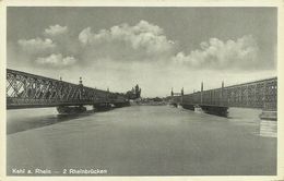 AK Kehl Strassburg Rhein 2 Brücken ~1930 #01 - Kehl