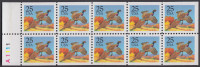 !a! USA Sc# 2283a MNH BOOKLET-PANE(10) W/ Left Margins & Plate-no. (A1111) - Pheasant - 1981-...