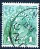 Australia 1926 King George V Small Multiple Watermark 1d Sage-Green P14 Used - Actual Stamp - NSW - SG86 - Gebraucht