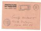 9292 Lettre En Franchise  Préfecture Du Finistère - Flamme QUIMPER (1986) - Burgerlijke Brieven Zonder Portkosten