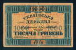 1918 A - 1601120 BILLETS DE BANQUE 1000 Griven BANKNOTE Russie Ukraine B131 - Ukraine