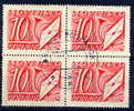 SLOVAKIA 1942 10 K. Postage Due Block Of 4 Used.  Michel Porto 38 - Used Stamps