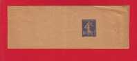 137 - Entier Postal Type Semeuse Fond Plein Inscription Maigre 10 C Bleu Outremer N° 901 (Y&T 279-BJ1) - Newspaper Bands