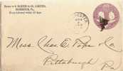 US - 3 - VF 1894 COLUMBUS ENTIRE COVER From ROCHESTER To PITTSBURGH (reception At Back) - ...-1900