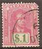 SARAWAK - 1918 $1.00 Sir Charles Brooke. Scott 70. Used. Short Top Right Corner - Sarawak (...-1963)