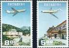 1967 Airmail Stamps Of Taiwan Rep China Palace Museum Plane Grand Hotel Scenery - Hostelería - Horesca