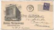 US - 3 -  VF 1941  HOTEL METROPOLE - CINCINNATI, OHIO - COVER From LOUISVILLE, KY To RHODE ISLAND - Hostelería - Horesca