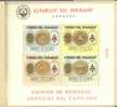 COINS - ANTIK MONEDAS  VATICANO - PARAGUAY - 1964  Extrem. Rare Gold Coins Glued-on  Block - 22 Carat Gold - Monnaies