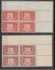 MONACO, AIRPOST 1946 VF MNH BLOCKS OF 4 - Luchtpost