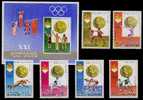 North Korea Stamps +s/s 1976 Olympic Games Football Soccer Pole Vault Hurdle Cycling Boxing Gymnastics Bicycle Flag - Sommer 1976: Montreal