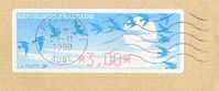 Timbre De Distributeur ATM DIVA *3,00* Papier Oiseaux De Jubert En 1999, Oblitérée Sur Lettre - 1990 Type « Oiseaux De Jubert »