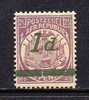 ZUID AFRIKAANSE REPUBLIEK 1895  Mint Hinged Stamp(s) 1d Green On 2 1/2 D Square Dot Saccnr. 220a - Transvaal (1870-1909)