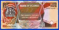 MONNAIE BILLET BANQUE AFRIQUE OUGANDA BANK OF UGANDA 200 TWO HUNDRED SHILLINGS - SHILINGI MIA MBILI 1994 PARFAIT ETAT - Uganda