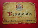 ETIQUETTE-BEAUJOLAIS- APPELATION CONTROLEE-MARCEL BOUVET NEGOCIANT -ELEVEUR A MEURSAULT - Beaujolais