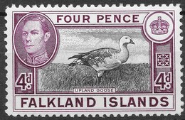 Falkland Islands 1942 MiNr. 85 Falklandinseln Birds Magellan Goose George VI 1v MLH* 2.40 € - Geese