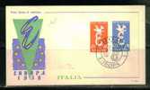 EUROPA Italie S/FDC Illustré - 1958