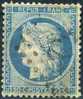 1870 Francia, Cerere 20 Cent. Azzurro Usato Cat. Unificato Nr.37 - 1870 Assedio Di Parigi