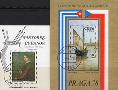 Malerin Palaez Kuba Blocks 55+56 O 6€ Porträt Romanach EXPO PRAGA 1978 Ship Venedig Paintings Blocs Art Sheets Cuba - Gebraucht