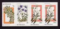 1986 - Australia WILDFLOWERS 80c Booklet Block 4 Stamps MNH - Ongebruikt