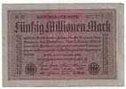 Allemagne - Billet Uniface 50  Millionen  Mark De 1923 ( Nature Et état Voir Scan) - Rare N 27 - 50 Millionen Mark