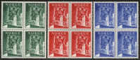 NORWAY 1950 «Oslo 900 Years» Mi# 348-50 - NK# 383-85, MNH Blocks Of 4 - Unused Stamps