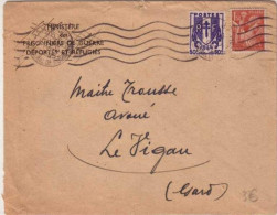 CHAINES BRISEES + IRIS - 1945 - Yvert N°673+652 (TARIF = 2F) Sur LETTRE De PARIS (ENVELOPPE Des PRISONNIERS De GUERRE) - 1939-44 Iris