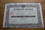 L'ELECTRIFICATION INDUSTRIELLE  >SCRIPOPHILIE ACTION TITRE >250F SIEGE SOCIAL PARIS 1933 - Elektrizität & Gas