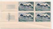 Bloc De 4  YT   980  CHATEAU DE CHEVERNY Coin Daté  Du  20-9-54 - 1950-1959