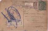 Br India King George V, Bearing KGVI 4 An Train, Locomotive, Registered, Postal Card, India As Per The Scan - 1911-35 Koning George V