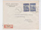 Paire N°765 IXELLES 1-23.8.48 S/l.RECOMMANDEE V.Copenhague-tarif De 6,30 F(-10%).TB - Cartas & Documentos