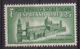 RSI 1944 MONUMENTI DISTRUTTI DUOMO DI PALERMO ** MNH - Posta Espresso