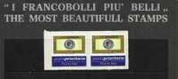 ITALIA REPUBBLICA ITALY REPUBLIC 2002 POSTA PRIORITARIA PRIORITY MAIL€ 1,24 COPPIA CON VARIETA´VARIETY PAIR MNH - Abarten Und Kuriositäten