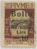 SI53D Italia FIUME Effigie Di D'Annunzio Soprastampati "Governo Provvisorio" Usato X MARCA DA BOLLO L.-.10 Su 30 C.1921 - Fiume