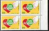 Block 4 With Margin Sc#2798 1991 Traffic Safety Stamp Crosswalk Heart Car Motorbike - Motorbikes