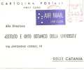 53767)post Card Austriaca Aerea Con Annullo Verso Istituto E Orto Botanico Della Università Di Catania - Oblitérés