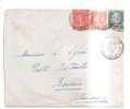 53772)lettera Francese Con 3 Valori + Annullo - Covers & Documents