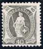 Schweiz 1907 Zu#97A Mi#91D * Falzspur Stehende Helvetia 40 Rp. Grau Typ 2 - Ongebruikt