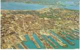 Portland ME Maine, Aerial View Of City And Harbor On C1950s/60s Vintage Postcard - Portland