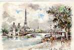 - BARRE & DAYEZ -   VILLES -  PARIS-  LE PONT ALEXANDRE III ET LA TOUR EFFEL - 2400 A - Barday